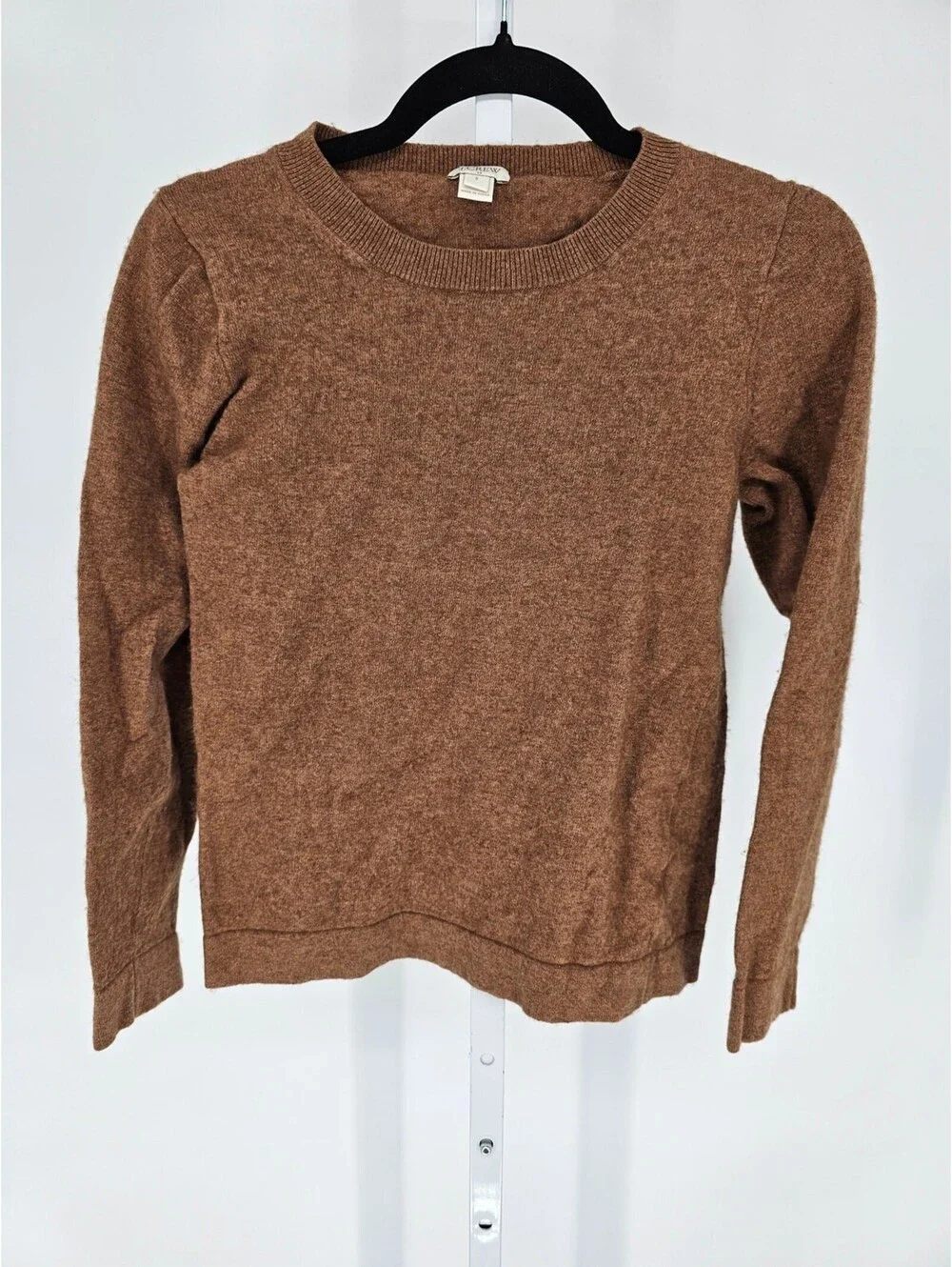 J Crew Womens Sz S Classic Crew Neck Sweater Solid Brown